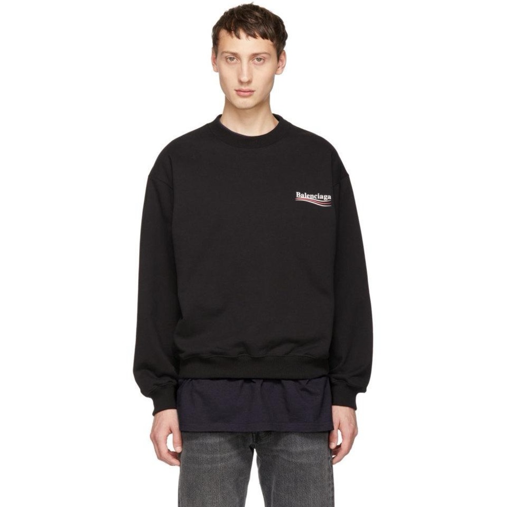 Balenciaga Black Campaign Logo Sweatshirt
